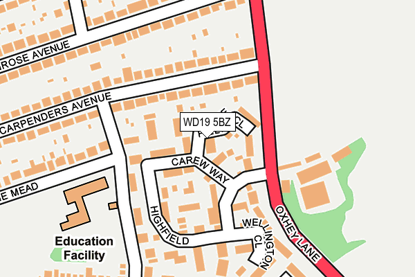 WD19 5BZ map - OS OpenMap – Local (Ordnance Survey) WD19 5BZ map - OS OpenMap – Local (Ordnance Survey)