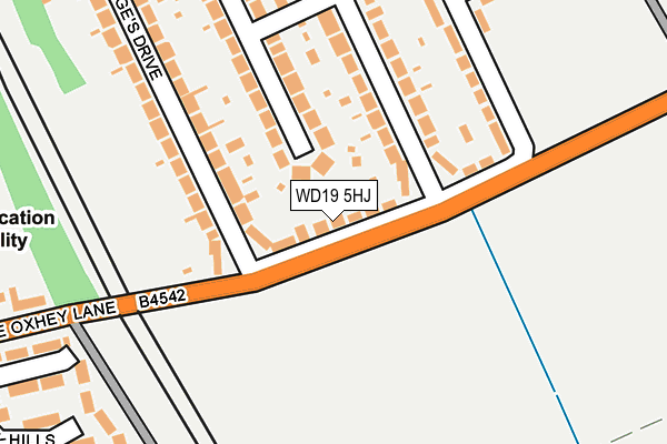 WD19 5HJ map - OS OpenMap – Local (Ordnance Survey)