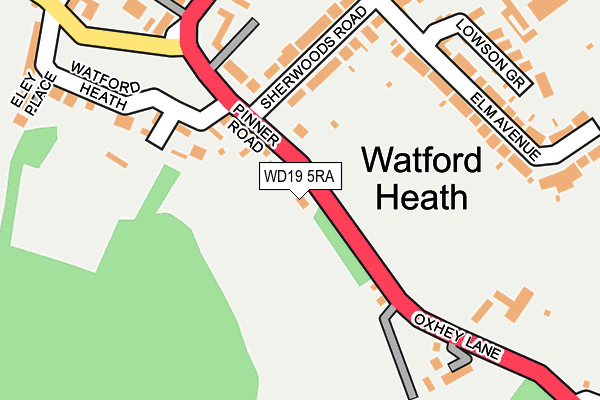 WD19 5RA map - OS OpenMap – Local (Ordnance Survey) WD19 5RA map - OS OpenMap – Local (Ordnance Survey)