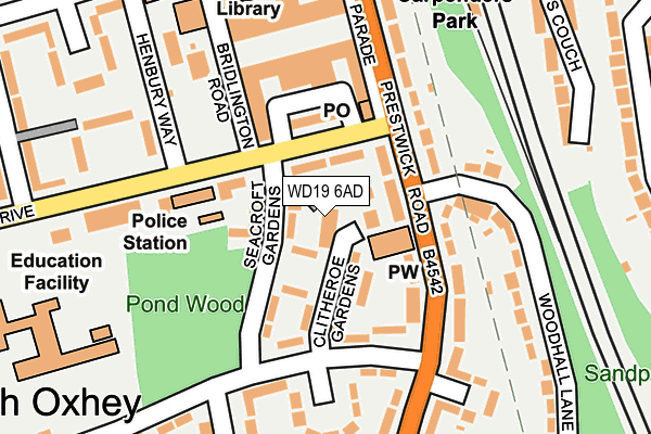 WD19 6AD map - OS OpenMap – Local (Ordnance Survey) WD19 6AD map - OS OpenMap – Local (Ordnance Survey)