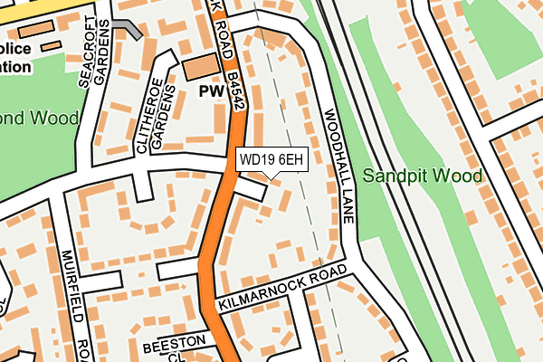 WD19 6EH map - OS OpenMap – Local (Ordnance Survey)