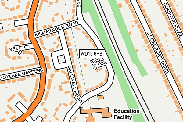 WD19 6HB map - OS OpenMap – Local (Ordnance Survey)