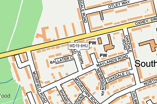 WD19 6HU map - OS OpenMap – Local (Ordnance Survey) WD19 6HU map - OS OpenMap – Local (Ordnance Survey)