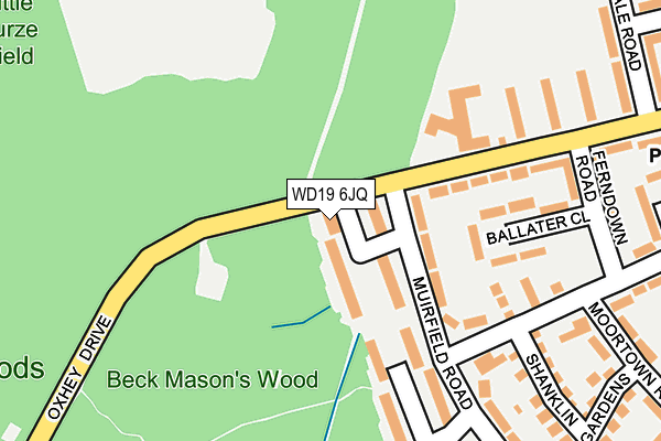 WD19 6JQ map - OS OpenMap – Local (Ordnance Survey) WD19 6JQ map - OS OpenMap – Local (Ordnance Survey)
