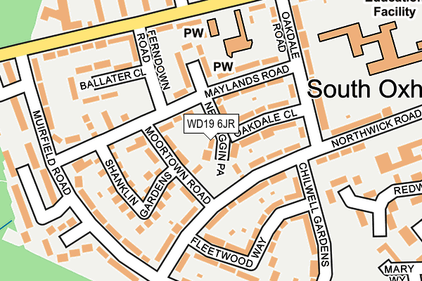 WD19 6JR map - OS OpenMap – Local (Ordnance Survey)