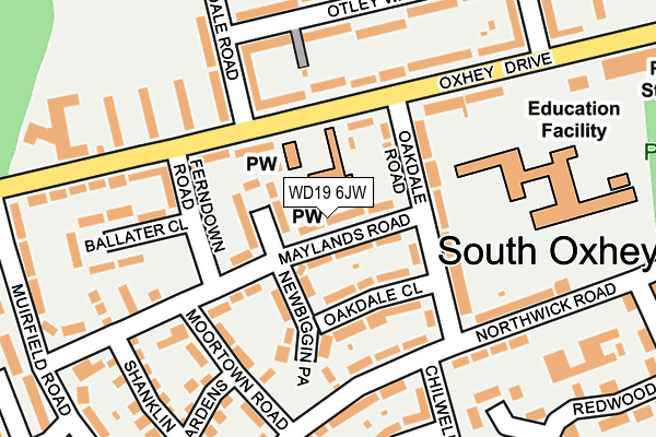 WD19 6JW map - OS OpenMap – Local (Ordnance Survey) WD19 6JW map - OS OpenMap – Local (Ordnance Survey)