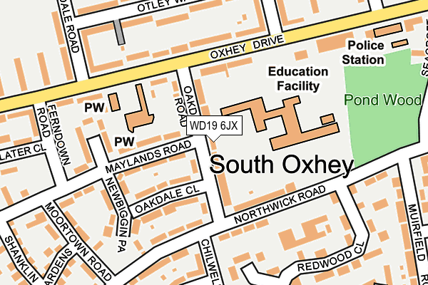 WD19 6JX map - OS OpenMap – Local (Ordnance Survey) WD19 6JX map - OS OpenMap – Local (Ordnance Survey)