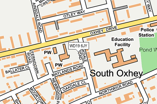 WD19 6JY map - OS OpenMap – Local (Ordnance Survey)