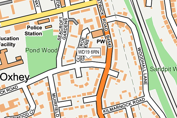 WD19 6RN map - OS OpenMap – Local (Ordnance Survey)