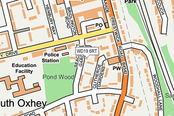 WD19 6RT map - OS OpenMap – Local (Ordnance Survey)