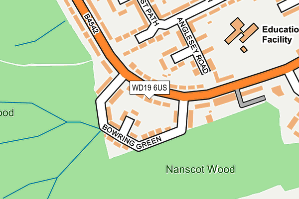 WD19 6US map - OS OpenMap – Local (Ordnance Survey)