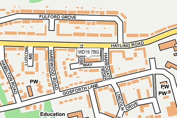 WD19 7BG map - OS OpenMap – Local (Ordnance Survey) WD19 7BG map - OS OpenMap – Local (Ordnance Survey)