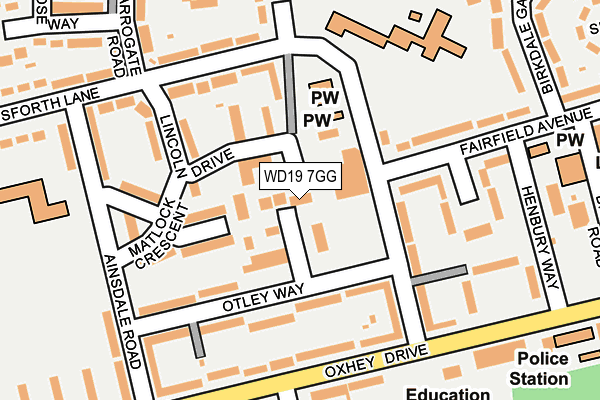 WD19 7GG map - OS OpenMap – Local (Ordnance Survey) WD19 7GG map - OS OpenMap – Local (Ordnance Survey)