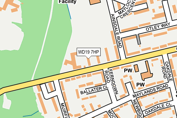 WD19 7HP map - OS OpenMap – Local (Ordnance Survey)
