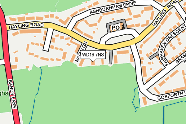 WD19 7NS map - OS OpenMap – Local (Ordnance Survey)
