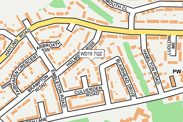 WD19 7QZ map - OS OpenMap – Local (Ordnance Survey) WD19 7QZ map - OS OpenMap – Local (Ordnance Survey)