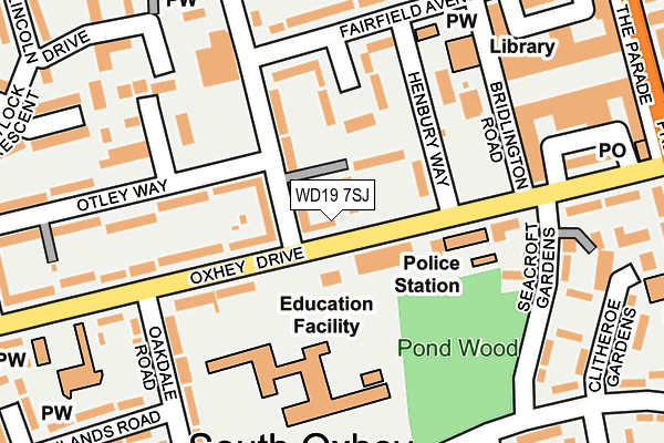 WD19 7SJ map - OS OpenMap – Local (Ordnance Survey)