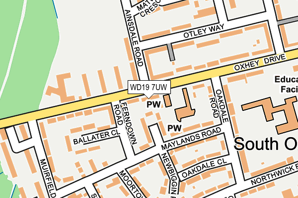 WD19 7UW map - OS OpenMap – Local (Ordnance Survey) WD19 7UW map - OS OpenMap – Local (Ordnance Survey)