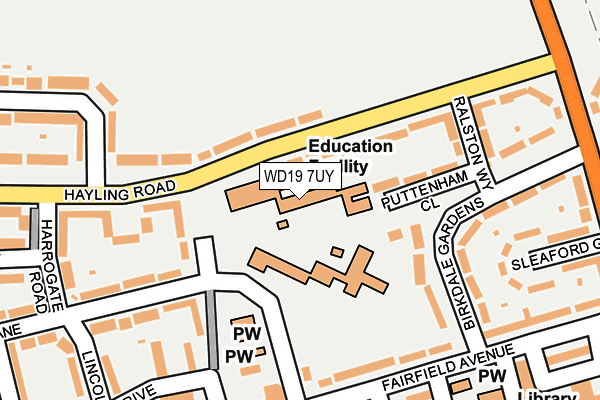 WD19 7UY map - OS OpenMap – Local (Ordnance Survey) WD19 7UY map - OS OpenMap – Local (Ordnance Survey)