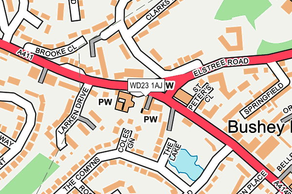 WD23 1AJ map - OS OpenMap – Local (Ordnance Survey) WD23 1AJ map - OS OpenMap – Local (Ordnance Survey)