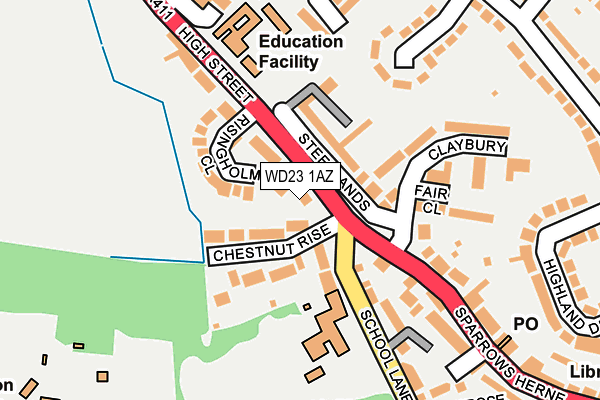 WD23 1AZ map - OS OpenMap – Local (Ordnance Survey) WD23 1AZ map - OS OpenMap – Local (Ordnance Survey)