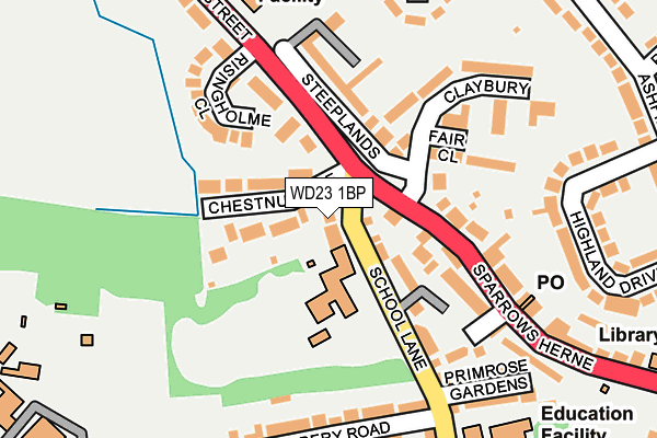 WD23 1BP map - OS OpenMap – Local (Ordnance Survey) WD23 1BP map - OS OpenMap – Local (Ordnance Survey)