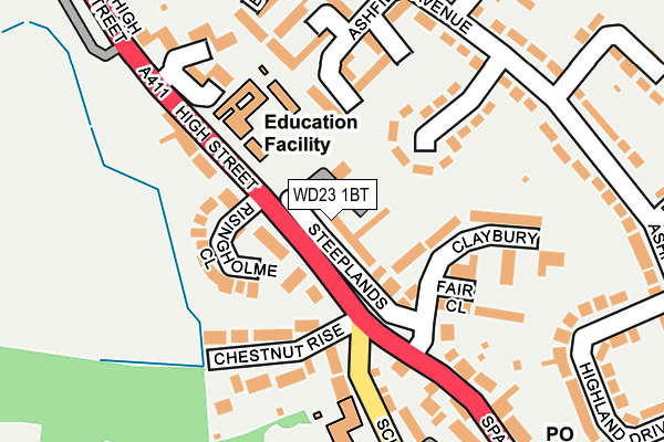 WD23 1BT map - OS OpenMap – Local (Ordnance Survey)