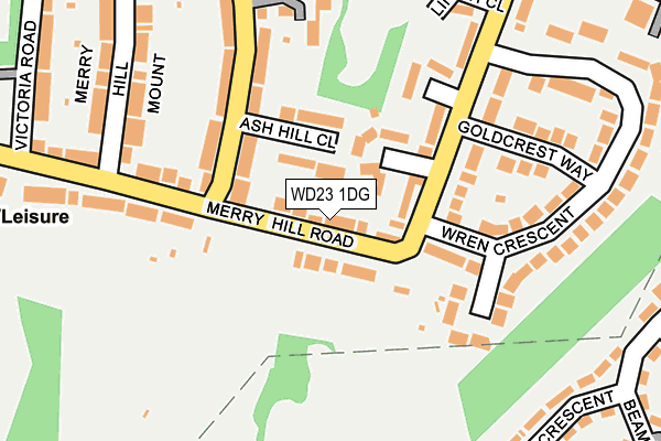WD23 1DG map - OS OpenMap – Local (Ordnance Survey) WD23 1DG map - OS OpenMap – Local (Ordnance Survey)