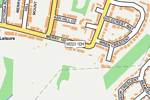 WD23 1DH map - OS OpenMap – Local (Ordnance Survey) WD23 1DH map - OS OpenMap – Local (Ordnance Survey)