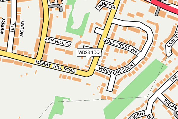 WD23 1DQ map - OS OpenMap – Local (Ordnance Survey) WD23 1DQ map - OS OpenMap – Local (Ordnance Survey)