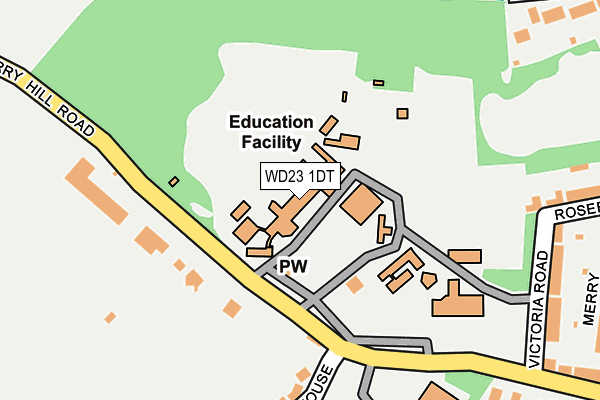WD23 1DT map - OS OpenMap – Local (Ordnance Survey)