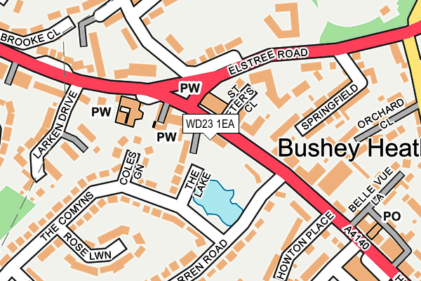 WD23 1EA map - OS OpenMap – Local (Ordnance Survey) WD23 1EA map - OS OpenMap – Local (Ordnance Survey)