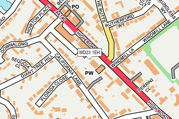 WD23 1EH map - OS OpenMap – Local (Ordnance Survey) WD23 1EH map - OS OpenMap – Local (Ordnance Survey)