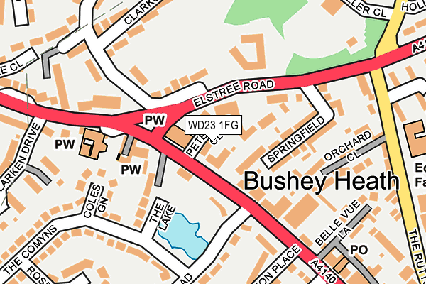 WD23 1FG map - OS OpenMap – Local (Ordnance Survey)