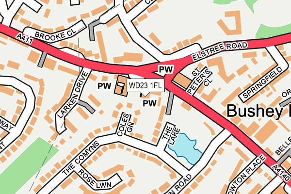 WD23 1FL map - OS OpenMap – Local (Ordnance Survey) WD23 1FL map - OS OpenMap – Local (Ordnance Survey)