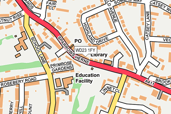 WD23 1FY map - OS OpenMap – Local (Ordnance Survey) WD23 1FY map - OS OpenMap – Local (Ordnance Survey)