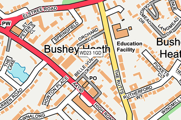 WD23 1GD map - OS OpenMap – Local (Ordnance Survey)