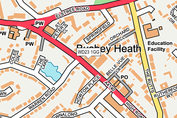 WD23 1GG map - OS OpenMap – Local (Ordnance Survey) WD23 1GG map - OS OpenMap – Local (Ordnance Survey)