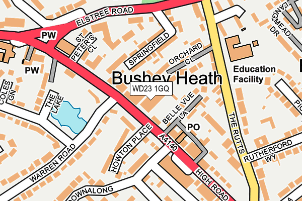 WD23 1GQ map - OS OpenMap – Local (Ordnance Survey) WD23 1GQ map - OS OpenMap – Local (Ordnance Survey)