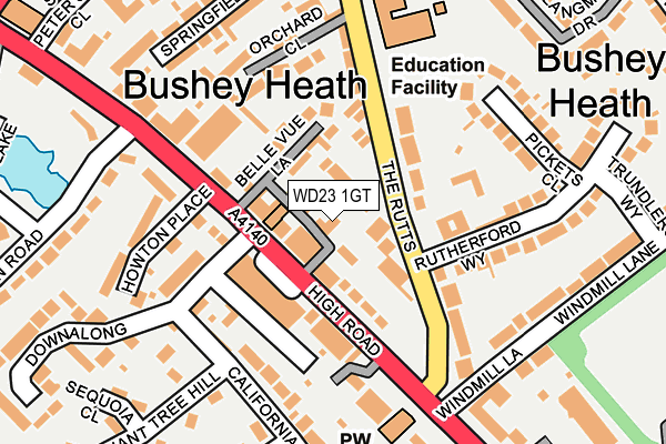 WD23 1GT map - OS OpenMap – Local (Ordnance Survey) WD23 1GT map - OS OpenMap – Local (Ordnance Survey)