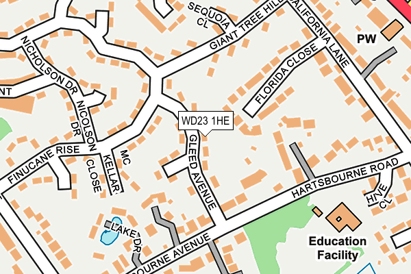 WD23 1HE map - OS OpenMap – Local (Ordnance Survey) WD23 1HE map - OS OpenMap – Local (Ordnance Survey)