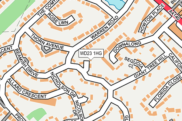 WD23 1HG map - OS OpenMap – Local (Ordnance Survey) WD23 1HG map - OS OpenMap – Local (Ordnance Survey)