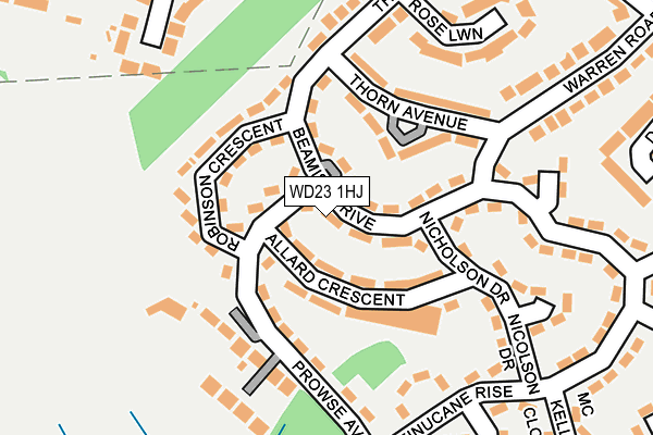 WD23 1HJ map - OS OpenMap – Local (Ordnance Survey) WD23 1HJ map - OS OpenMap – Local (Ordnance Survey)
