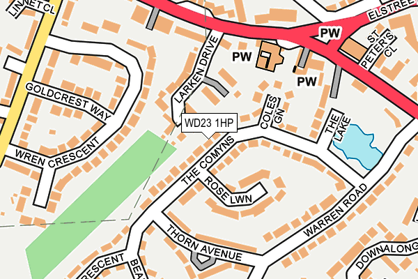 WD23 1HP map - OS OpenMap – Local (Ordnance Survey) WD23 1HP map - OS OpenMap – Local (Ordnance Survey)
