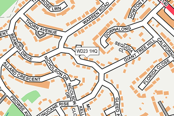 WD23 1HQ map - OS OpenMap – Local (Ordnance Survey) WD23 1HQ map - OS OpenMap – Local (Ordnance Survey)