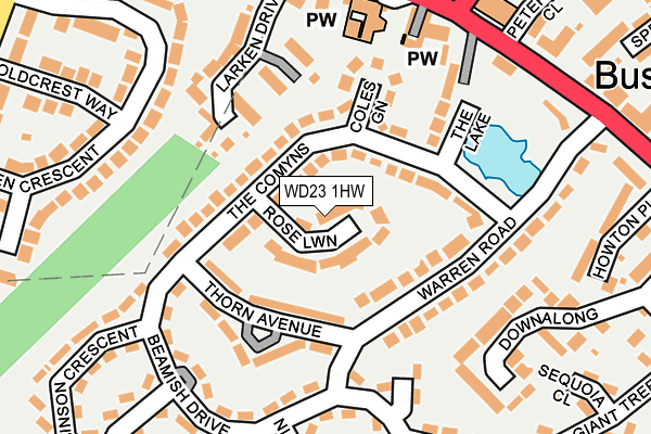WD23 1HW map - OS OpenMap – Local (Ordnance Survey) WD23 1HW map - OS OpenMap – Local (Ordnance Survey)