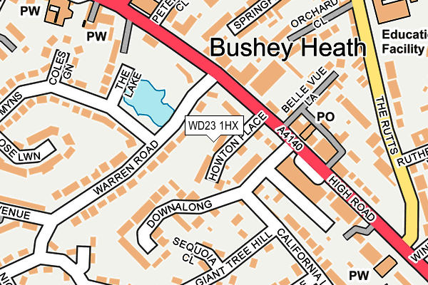 WD23 1HX map - OS OpenMap – Local (Ordnance Survey) WD23 1HX map - OS OpenMap – Local (Ordnance Survey)