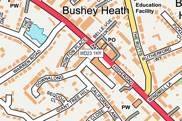 WD23 1HY map - OS OpenMap – Local (Ordnance Survey) WD23 1HY map - OS OpenMap – Local (Ordnance Survey)