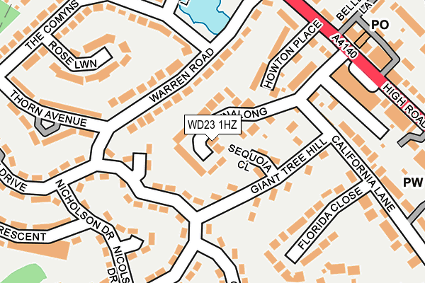 WD23 1HZ map - OS OpenMap – Local (Ordnance Survey) WD23 1HZ map - OS OpenMap – Local (Ordnance Survey)