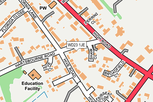 WD23 1JE map - OS OpenMap – Local (Ordnance Survey) WD23 1JE map - OS OpenMap – Local (Ordnance Survey)